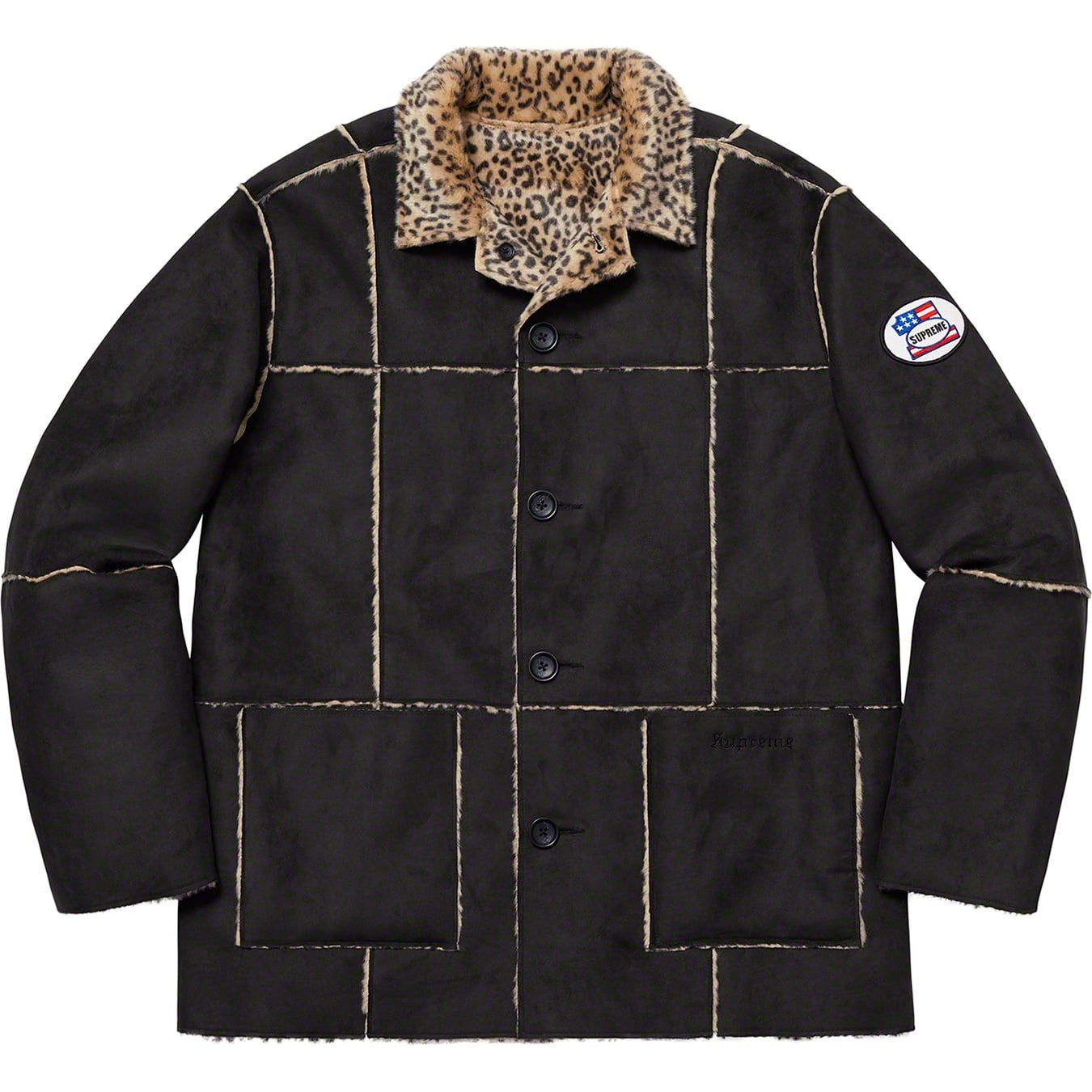 Reversible Faux Suede Leopard Coat view 13